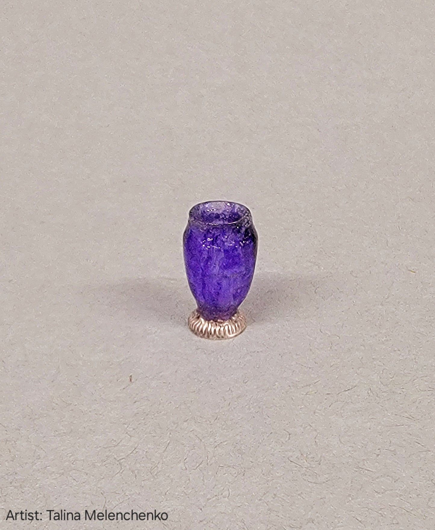 Purple Glass Vase on Sterling Base