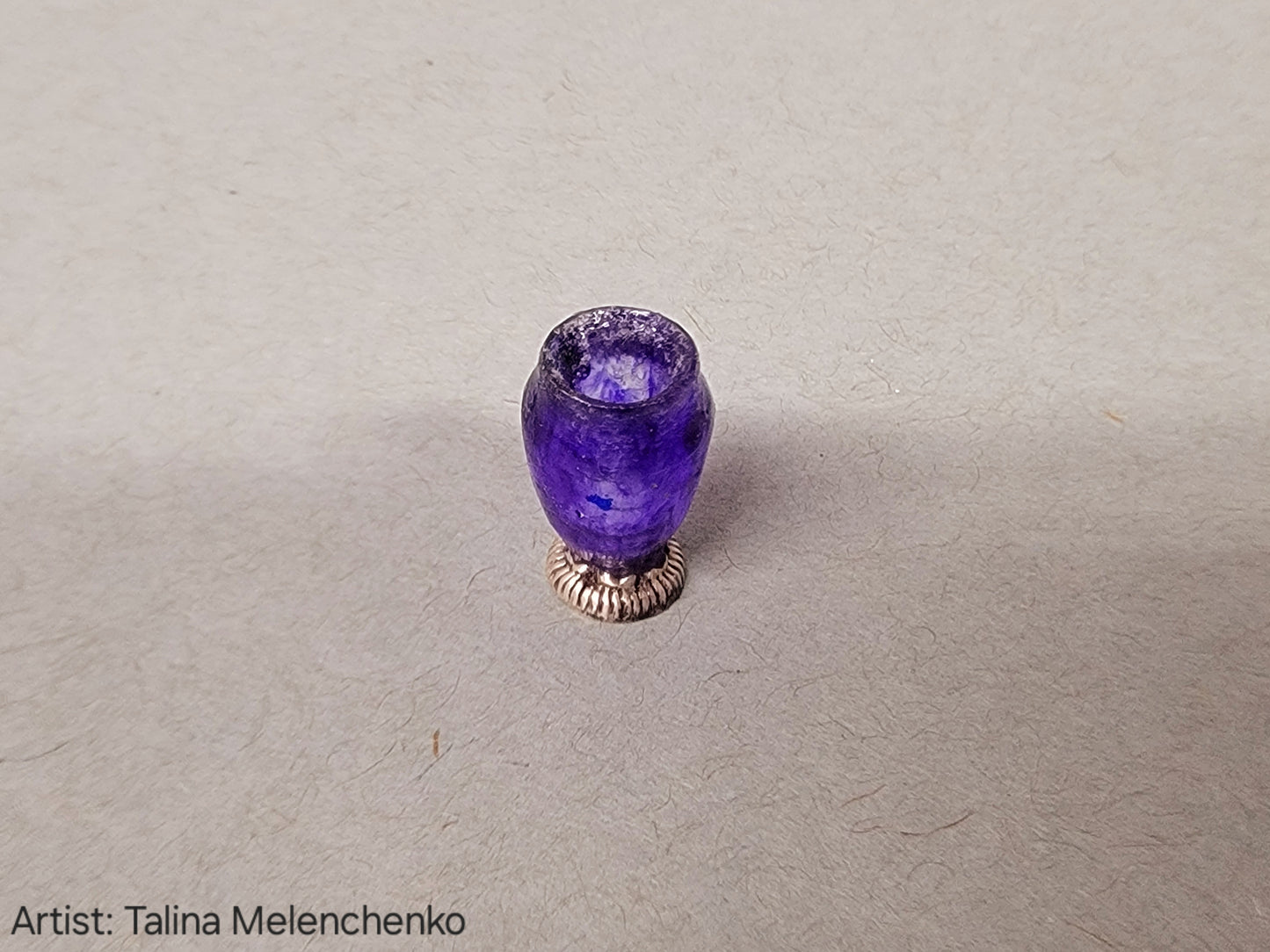 Purple Glass Vase on Sterling Base