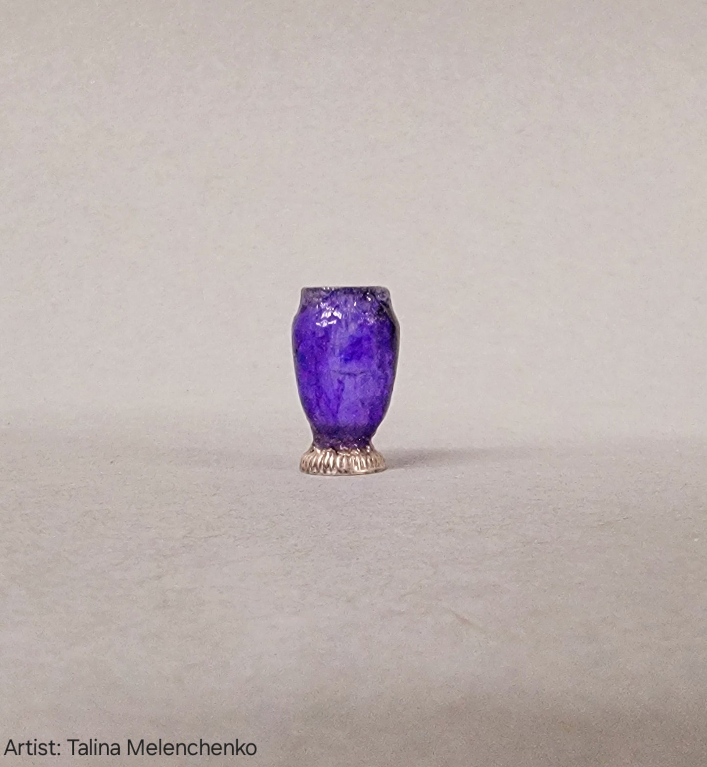 Purple Glass Vase on Sterling Base