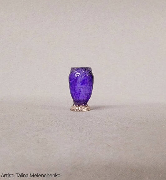 Purple Glass Vase on Sterling Base