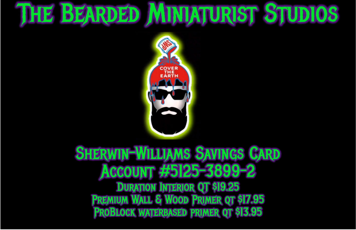 The Beared Miniaturist Sherwin-Williams account card