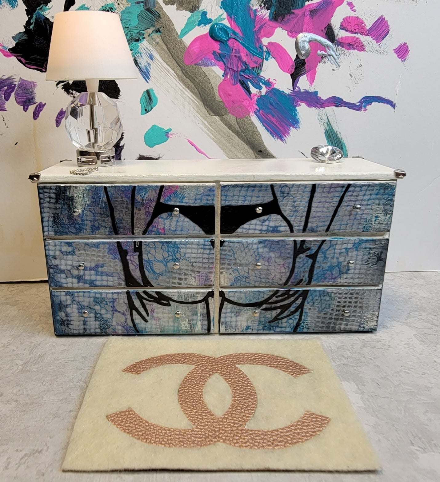 Custom graffiti dresser 1:12 scale