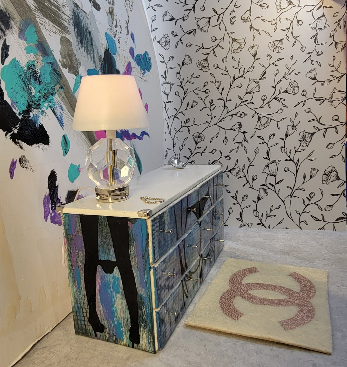 Custom graffiti dresser 1:12 scale