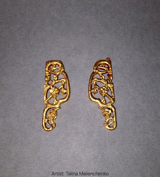 Pair of Real Gold Leaf Japanese Architectural Elements