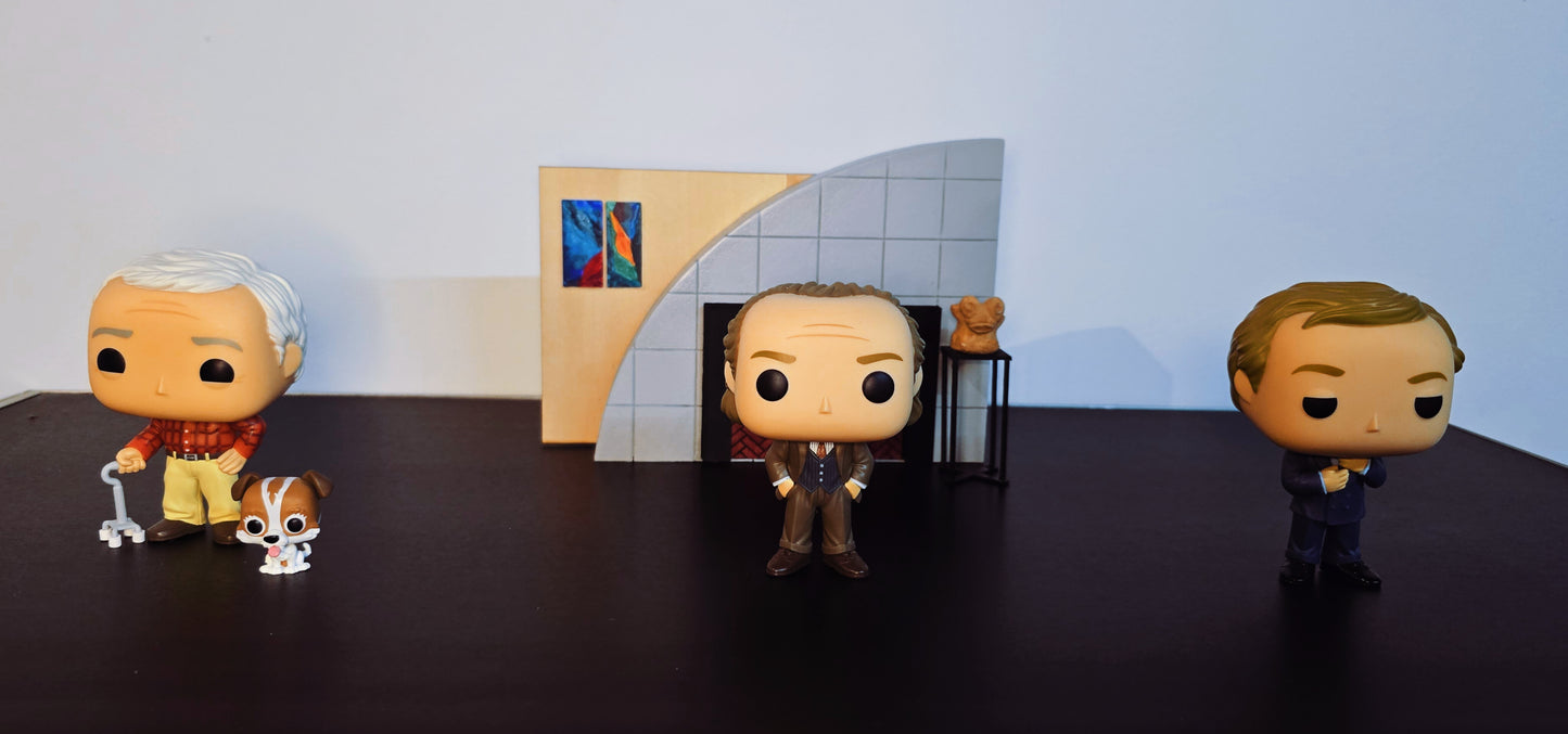 The Iconic Frasier Fireplace Display for Funko Pops!